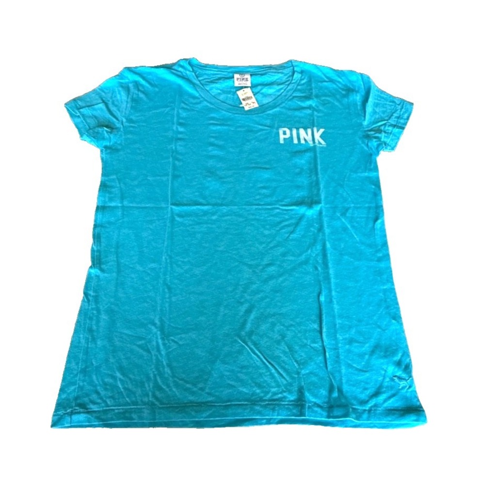 Victoria's Secret PINK Women's Turquoise Logo T-Shirt; Size XS; NWT